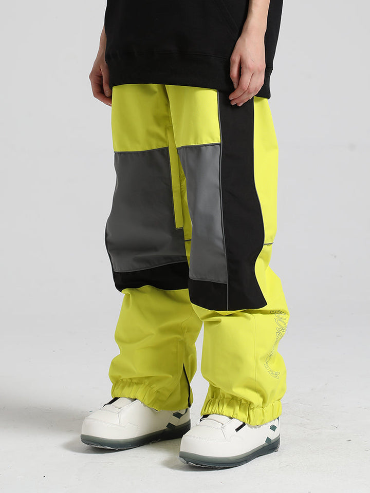 Gsou Snow Reflektierende Colorblock-Skihose für Herren