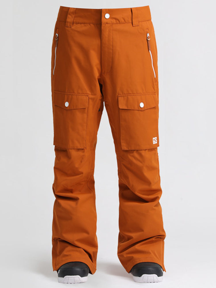 Gsou Snow Men's High Windproof Waterproof Orange Snowboarding Pants & Ski Pants