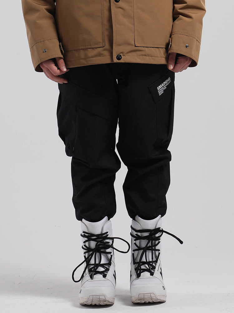 SMN – pantalon de Snowboard noir imperméable, chaud, ample, fin, respirant et résistant à l'usure, Hip-Hop, Double planche, pour hommes