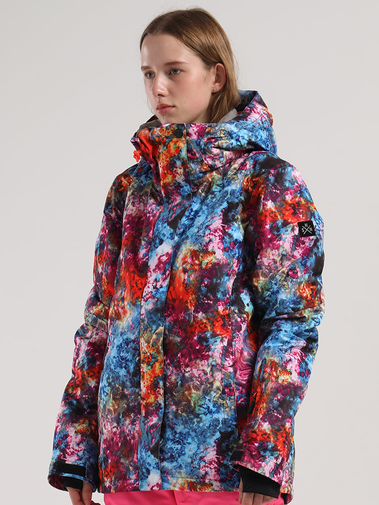 Womens Colourful Snowboard Jacket 10K Windproof and Waterproof Ski Jacket£¬Machine washable