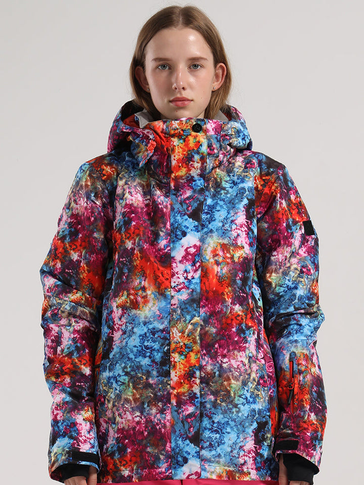 Womens Colourful Snowboard Jacket 10K Windproof and Waterproof Ski Jacket£¬Machine washable