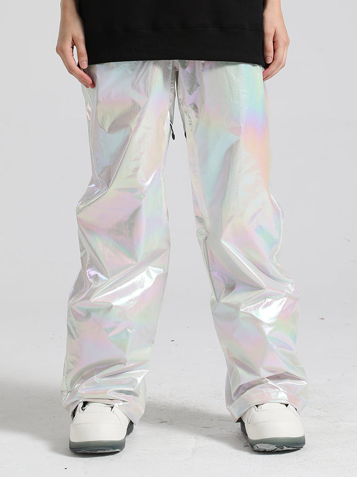 Gsou Snow Men's Silver Dazzling Ski Pants