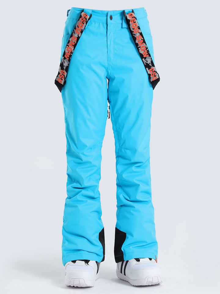 Gsou Snow Cambridge Blue Hochwasserdichte, winddichte Damen-Snowboard-/Skihose