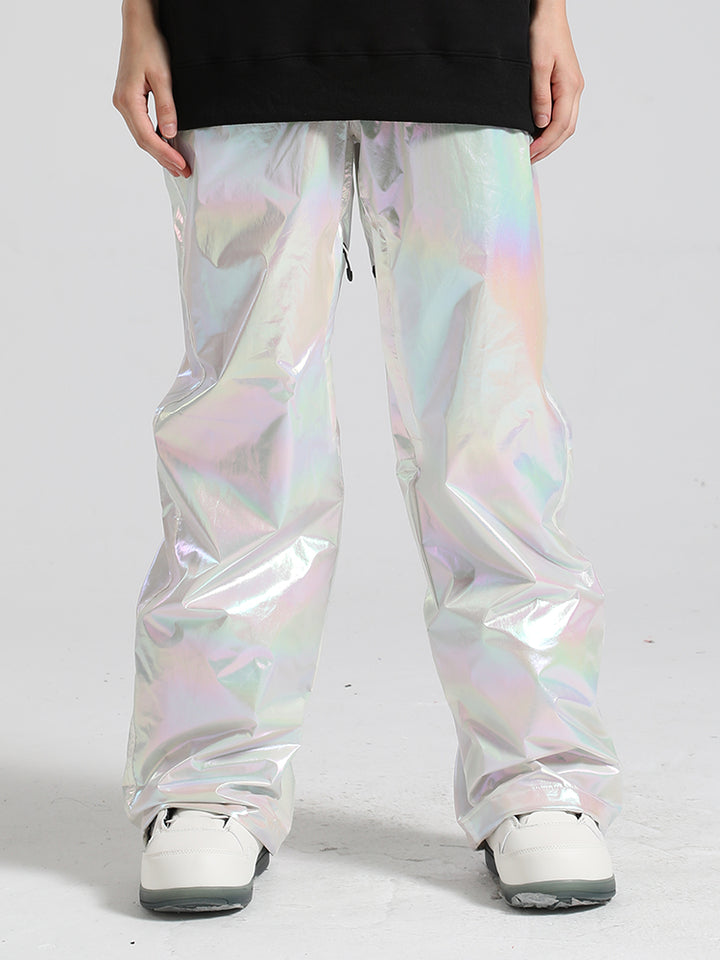 Men's Lime Green Stylish Glossy Waterproof Snow Pants