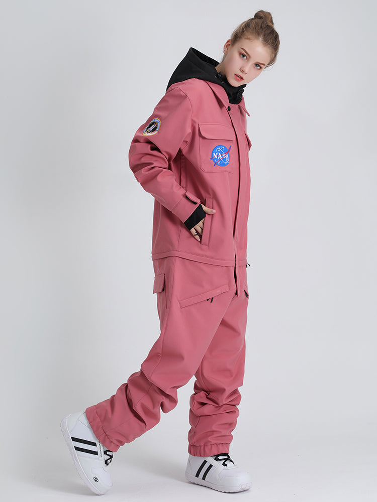 SMN Women's One Piece Snowboard Suit Slope Star Pink Jumpsuit – Gsou Snow
