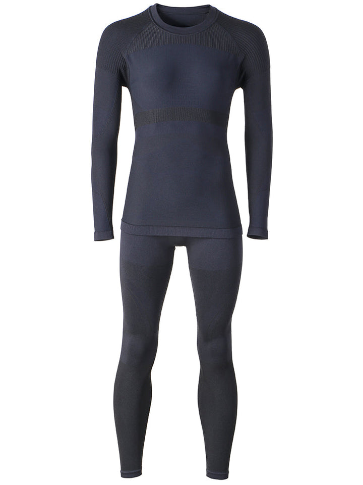 Gsou Snow Ensemble de sous-vêtements thermiques de ski gris hiver pour femme, évacuation de l'humidité, séchage rapide