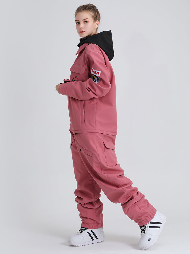 SMN Women's One Piece Snowboard Suit Slope Star Pink Jumpsuit – Gsou Snow