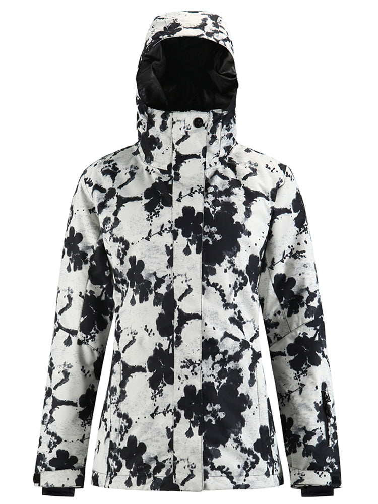 Womens Black and White Ski/Snowboard Jacket 10K Windproof and Waterproof£¬Machine washable