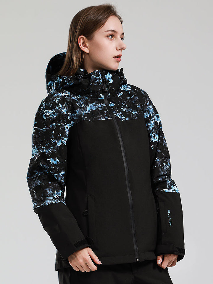 Gsou Snow Veste de ski d'hiver à capuche Back To Mountain Downhill pour femme