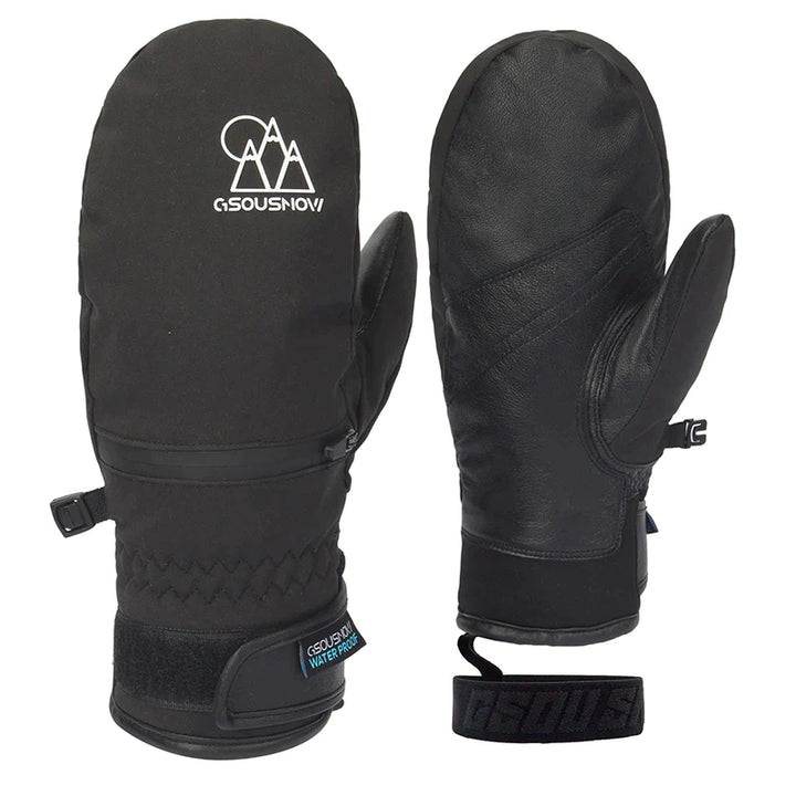 Gsou Snow Erwachsene Unisex Mehrfarbige Fünf-Finger-Skihandschuhe aus Lammfell 