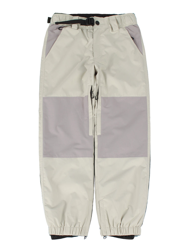 Men's Pink Color-Block Straight-Leg Snow Pants